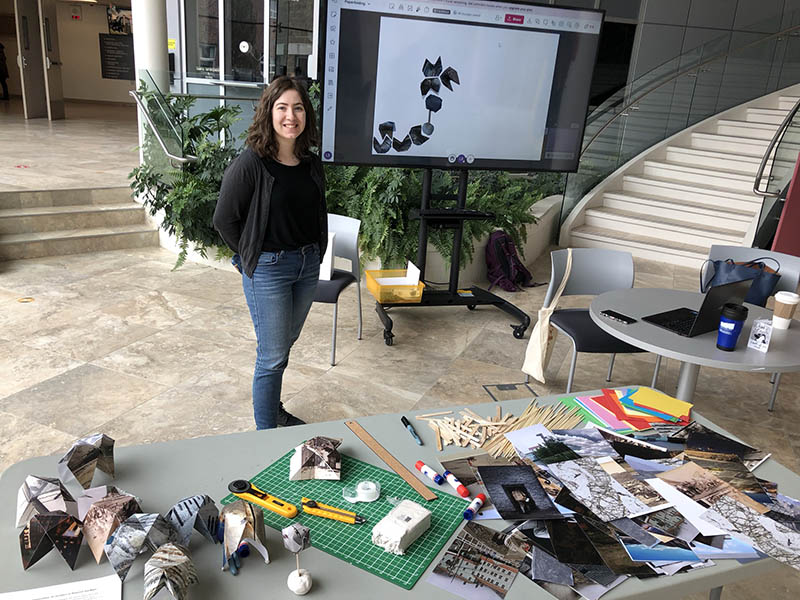 PhD candidate Leanna Butters hosted a paper-folding project that responds to the spatial, temporal and visual aspects of her research around mining and fences.